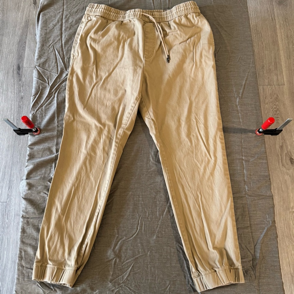 Men’s Original Use Drawstring Khaki Joggers Pants Size Large